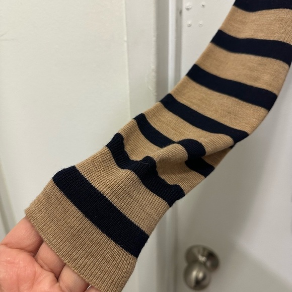 J.Crew Jackie Tie-Neck Cardigan Stripe Bow Sweater Sz SM - Picture 5 of 10